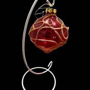 Vintage Christmas Ornament Red Glass